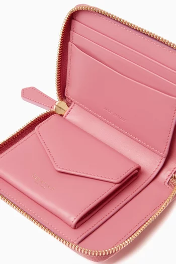 Mini Zip Wallet in Mosaico Leather