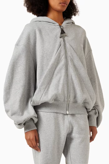 Hooded Sweatshirt in Gauzed-fleece