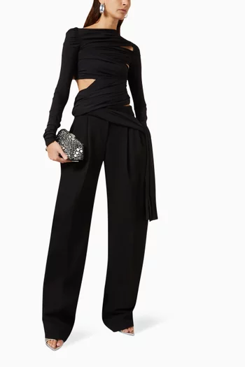 Elongated-trim Draped Top in Stretch-jersey