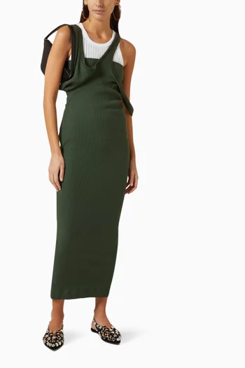 Asymmetrical Midi Dress in Ribbed-jersey