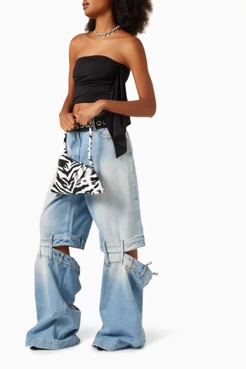 Cut-out Jeans in Denim