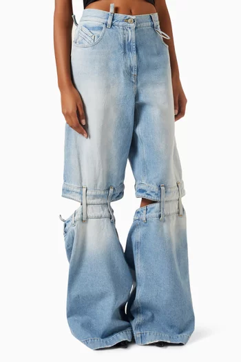 Cut-out Jeans in Denim