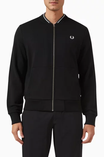 Zip-up Sweatshirt in Loopback Cotton-blend