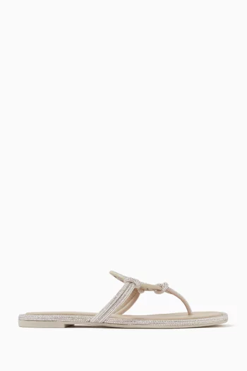 Miller Knotted Pavé Sandals in Suede