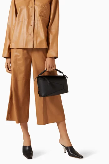 Small Puzzle Top-handle Bag in Calfskin Leather