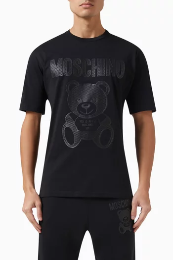 Teddy Bear Mesh Logo T-shirt in Organic Cotton Jersey