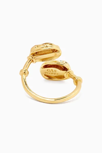 Duality Scaramouche Ring in 24kt Gold-plated Metal