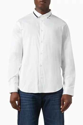 EA Logo Casual Shirt in Cotton Poplin