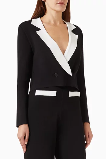 Tailored Cropped Cardigan in Knit