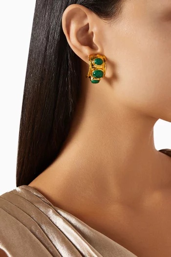 Nova Hoop Clip-on Earrings in 24kt Gold-plated Brass