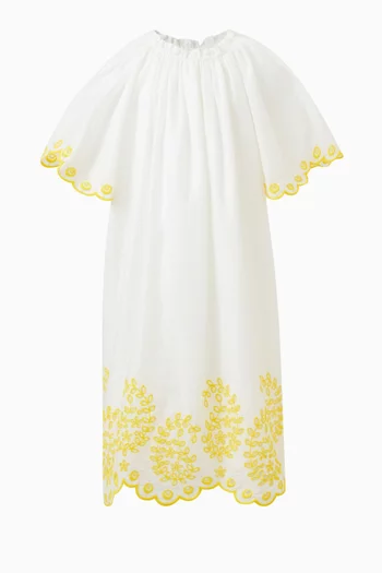 Junie Embroidered Dress in Cotton