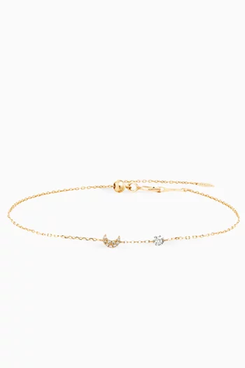 Séléné Moon Diamond Pavé Bracelet in 18kt Gold