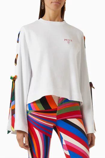 Giardino-print Lace Sweatshirt in Cotton