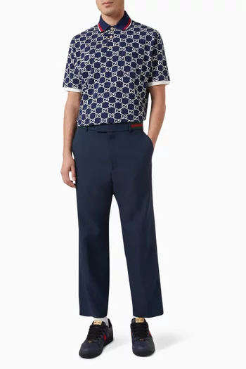 GG Jacquard Polo in Cotton Jersey