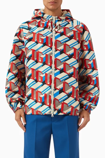 Pixel Print Jacket in Nylon