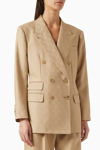 Double-breasted Jacket in GG Wool Jacquard