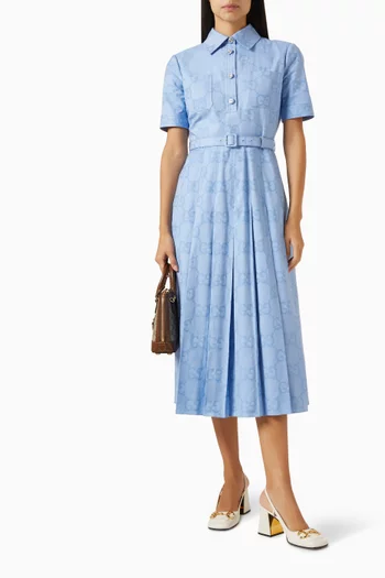 GG Midi Dress in Cotton-poplin