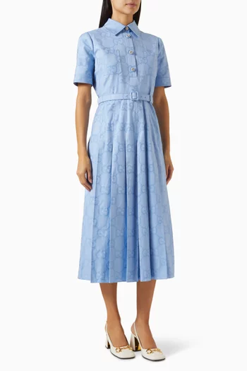 GG Midi Dress in Cotton-poplin