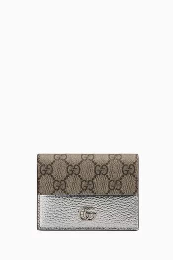 GG Marmont Card Case in GG Supreme Canvas & Leather
