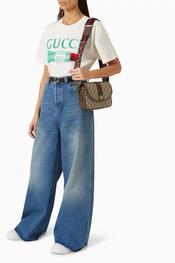 Small Ophidia Shoulder Bag in GG Supreme Canvas