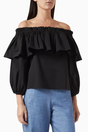 Arosa Off-shoulder Top in Cotton Blend