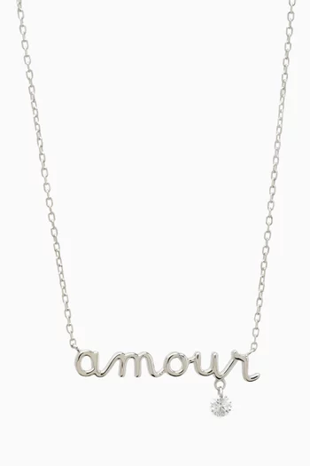 Venus Amour Diamond Necklace in 18kt White Gold