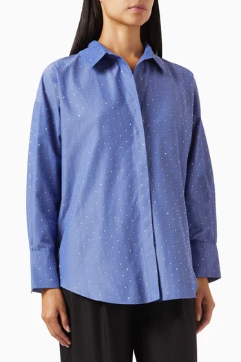 Embellished Shirt in Cotton-poplin