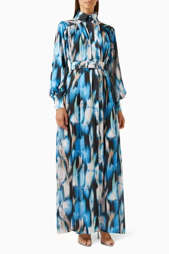 Eley Printed Belted Maxi Dress