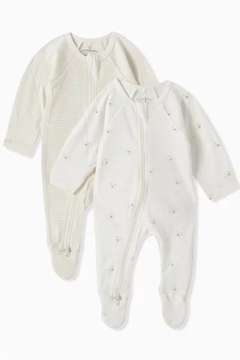Printed Sleepsuit in Organic Cotton-jersey, Set of 2