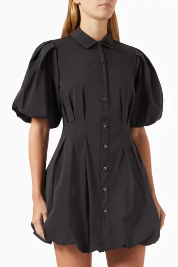 Cleo Pintuck Mini Dress in Poplin