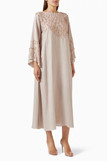 All-over embellished Maxi Dress in Crepe