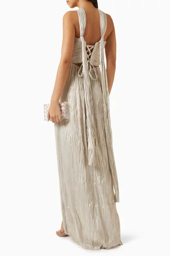 Theia B Off-Shoulder Maxi Gown in Silk Tulle
