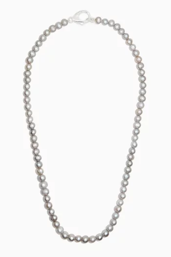 Classic Pearl Chain Necklace in Sterling Silver