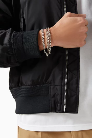 The Harrison Double Wrap Bracelet in Silver-tone Brass