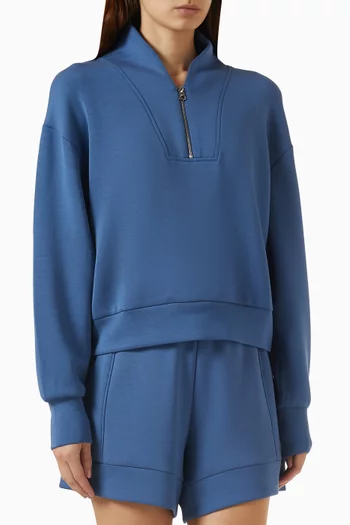 سويت شيرت ديفيدسون بسحّاب قصير قماش دابل سوفت