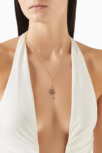 Fireworks Fiesta Gemstone Necklace in 18kt Rose Gold
