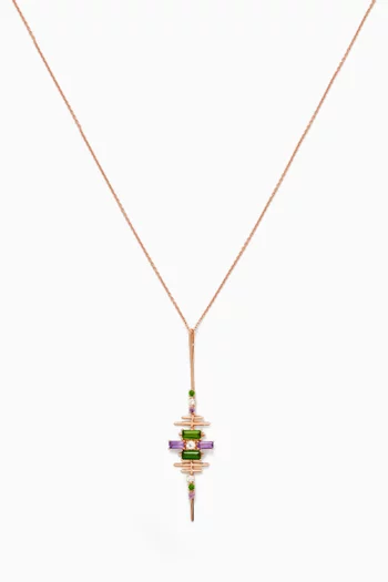 Fireworks Fiesta Gemstone Necklace in 18kt Rose Gold