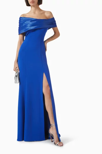 Dalton Off-shoulder Gown in Crepe