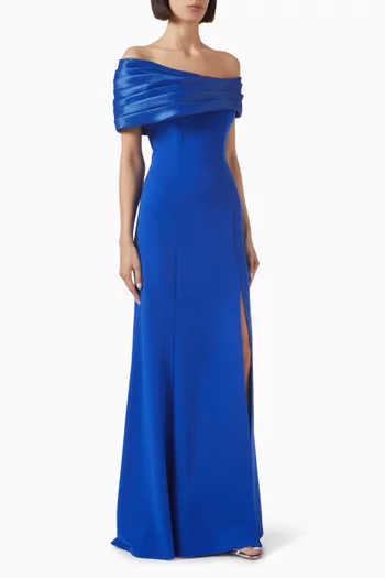 Dalton Off-shoulder Gown in Crepe