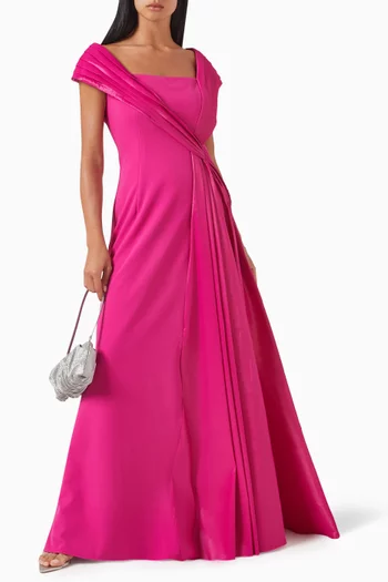 McKenna Off-the-shoulder Gown in Taffeta