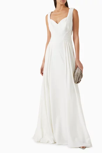Callaway Draped Gown in Crepe