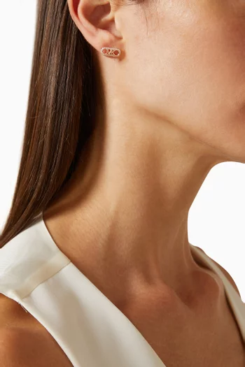 Embellished Empire Logo Earrings in 14kt Rose Gold-plated Sterling Silver