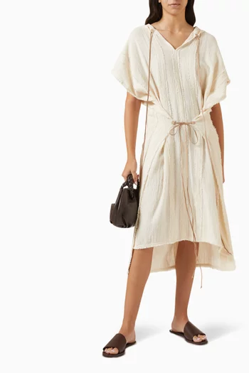 Ntuchi Hooded Poncho in Cotton-gauze