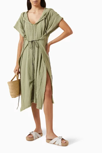 Ntuchi Hooded Poncho in Cotton-gauze