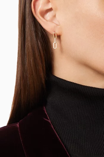 Diamond Link Drop Earrings in 18kt Yellow Gold