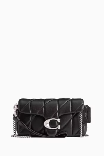 Tabby Quilted Crossbody Wristlet Bag in Leather