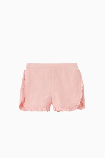 Frilled Shorts in Linen