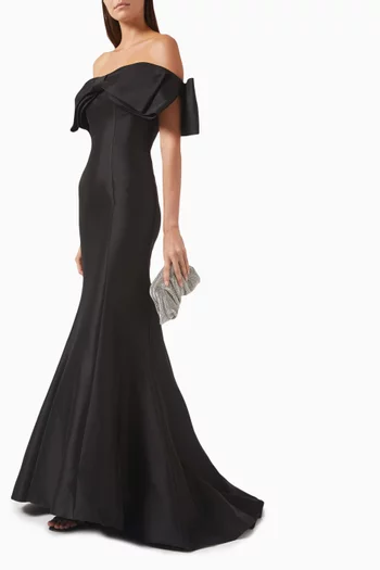 Oversized Bow Gown in Mikado