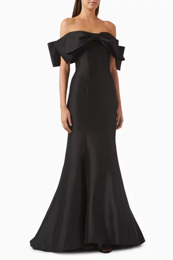 Oversized Bow Gown in Mikado