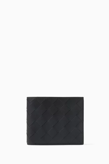 Bi-fold Wallet in Intrecciato Leather